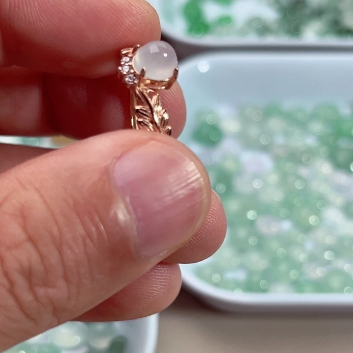 翡翠银S925镶嵌戒指