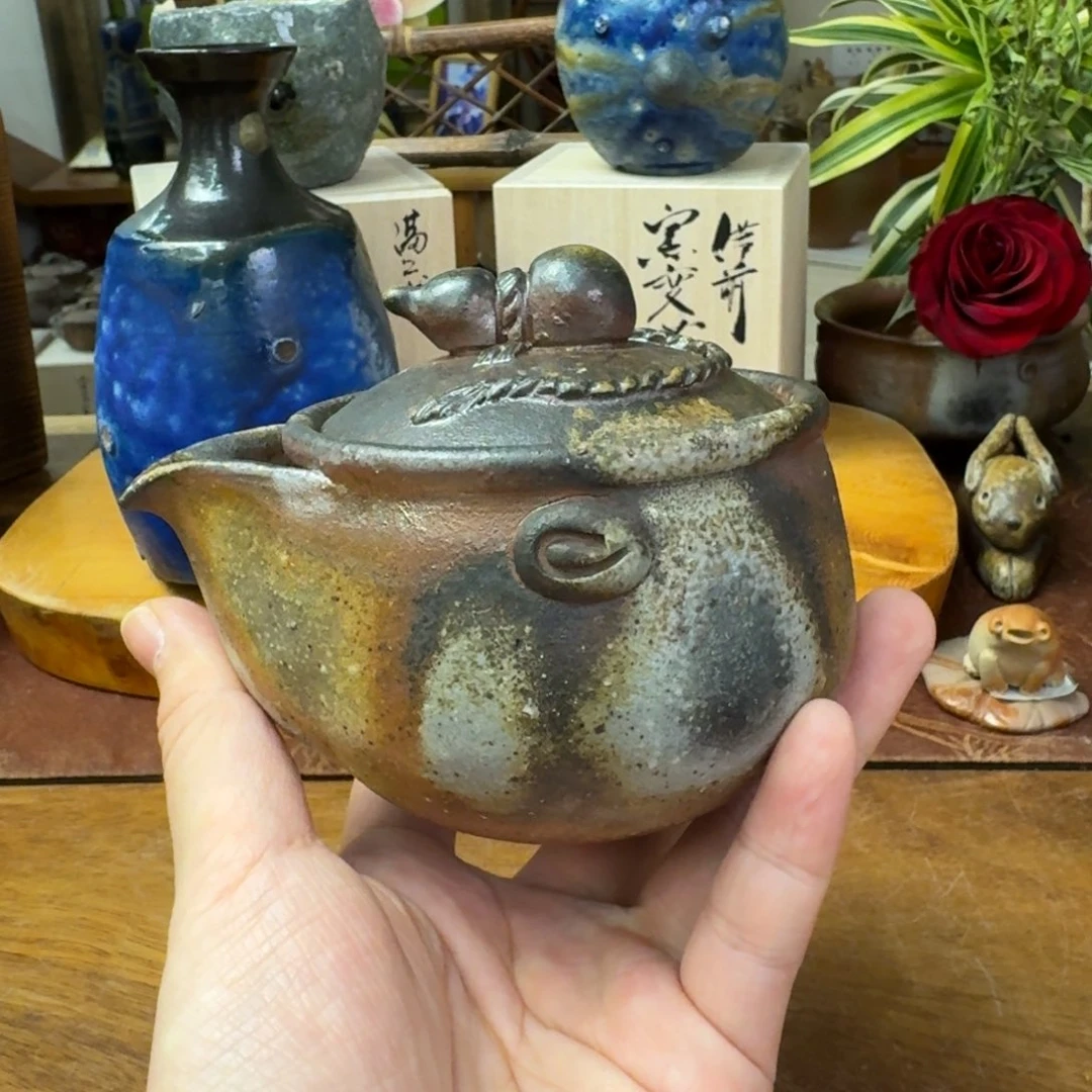 信****中居靖备前烧宝瓶福利一口价