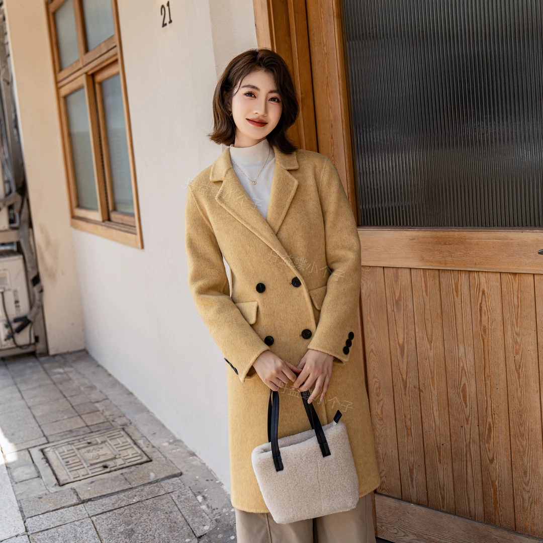 【嘉嘉专属福利】100%纯羊毛大衣小个子秋冬新款外套加绒保暖百搭