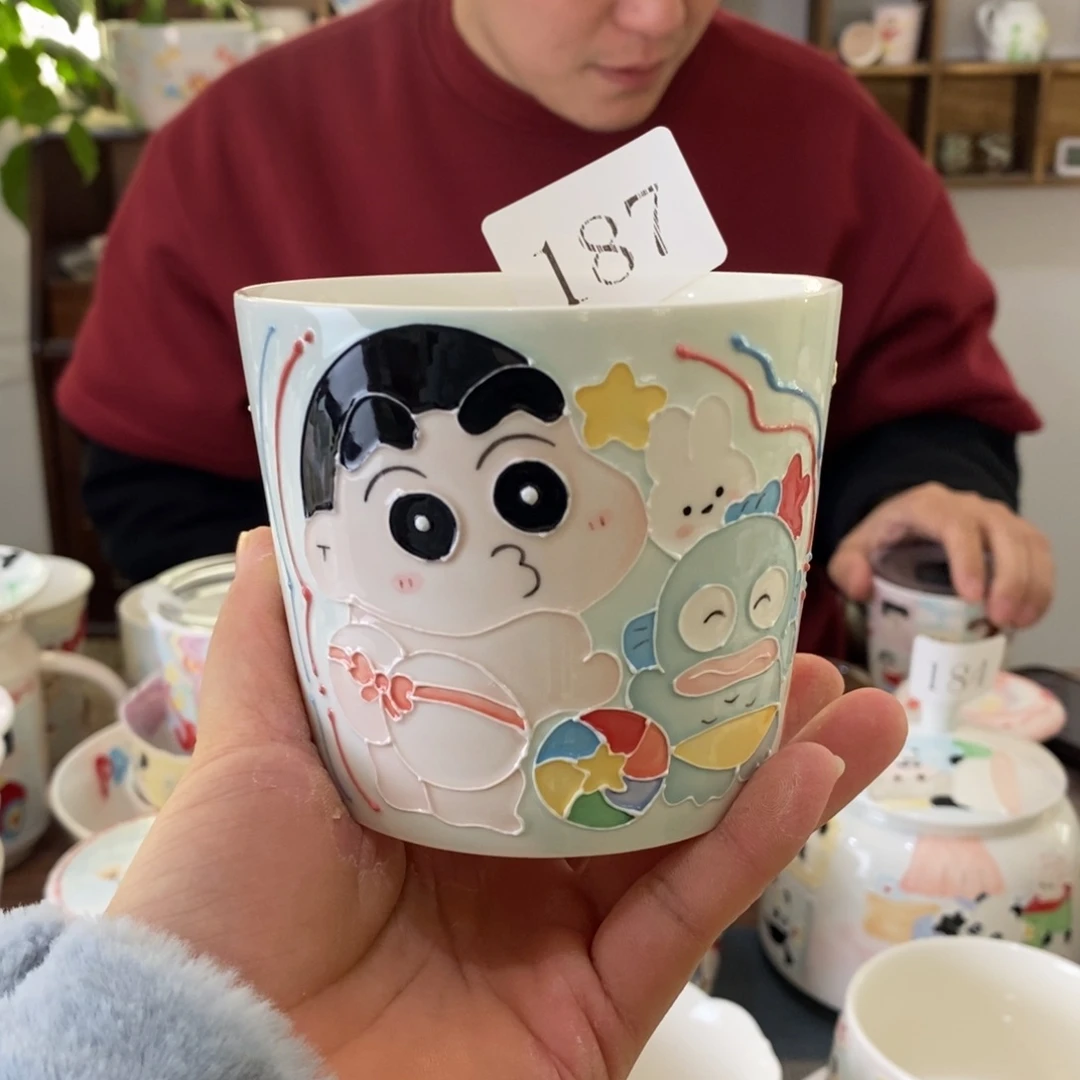 奶***鼠瓷片景德镇釉下彩手绘