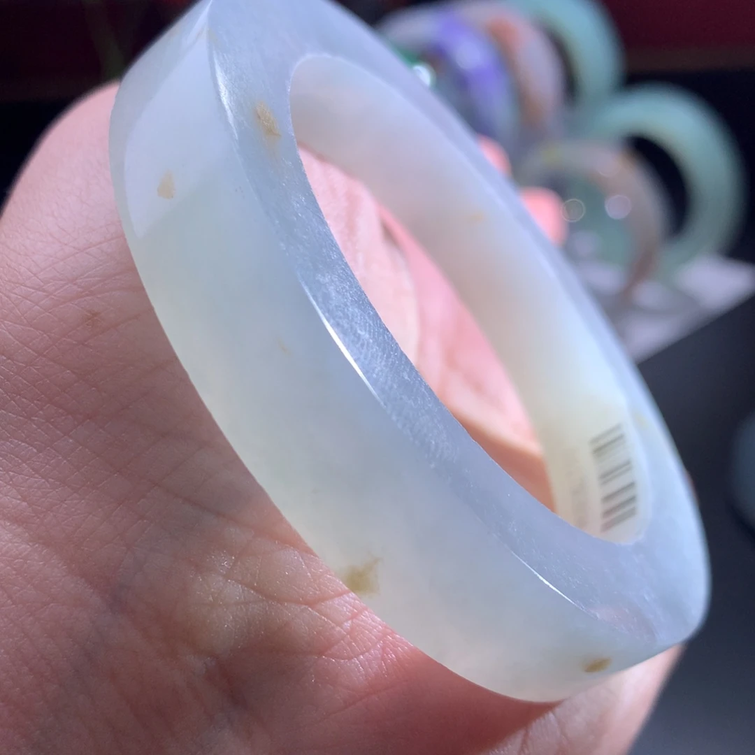 未镶嵌翡翠手镯定制翡翠  桂花糕