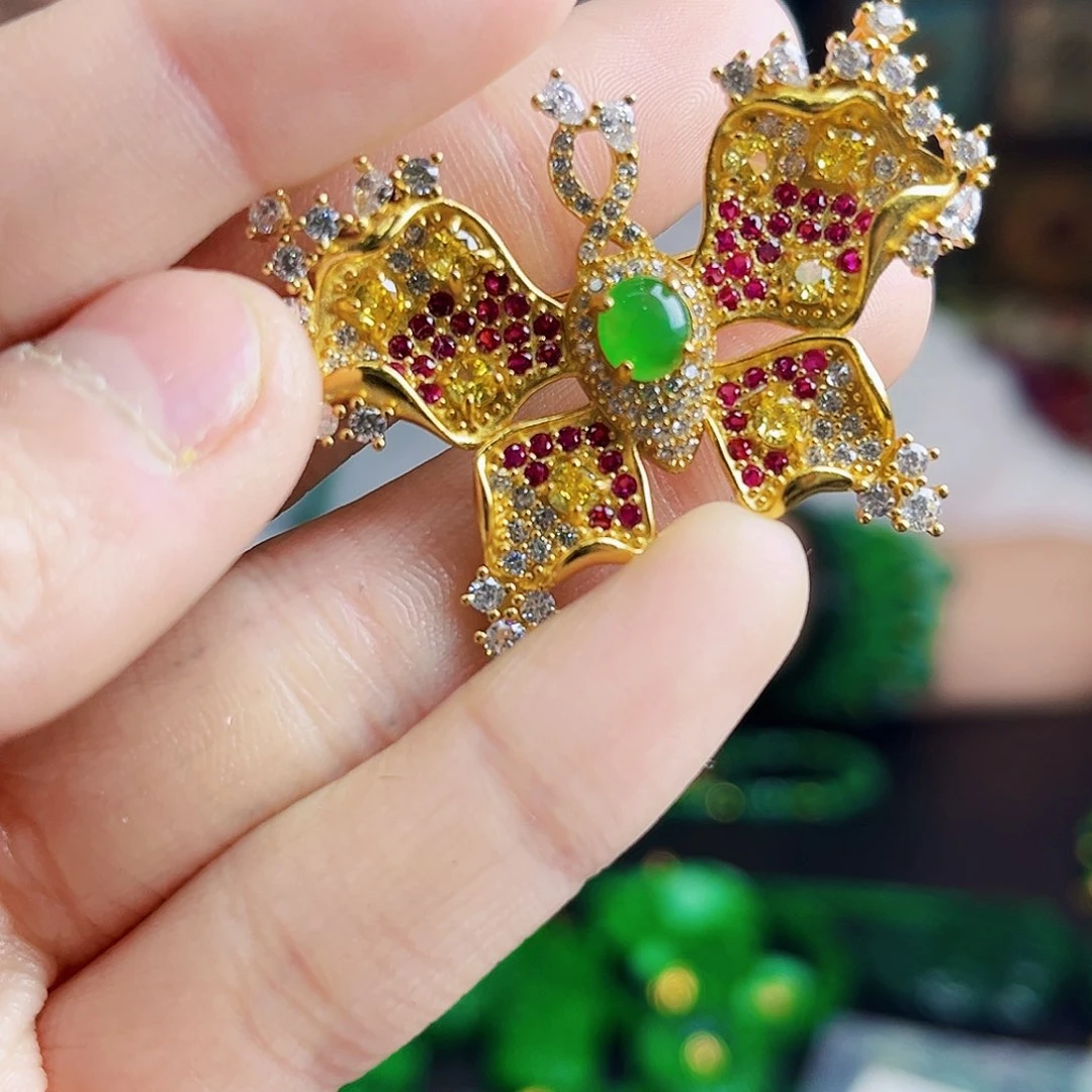 颈饰银S925镶嵌翡翠多样性