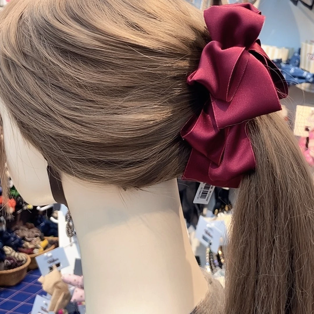 布艺非金属酒红色香蕉夹13公分