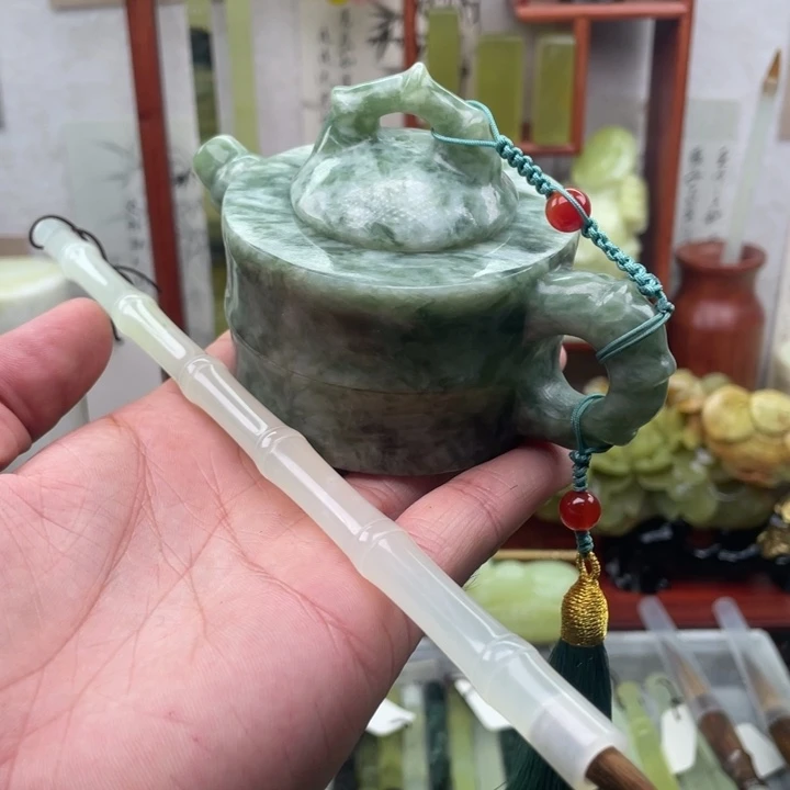 未镶嵌岫玉四大名玉摆件