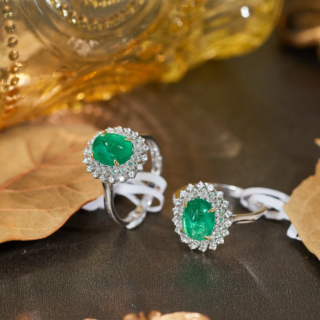 【歪歪】祖母绿戒指*18K金镶嵌（多样性发一）XB-U5509