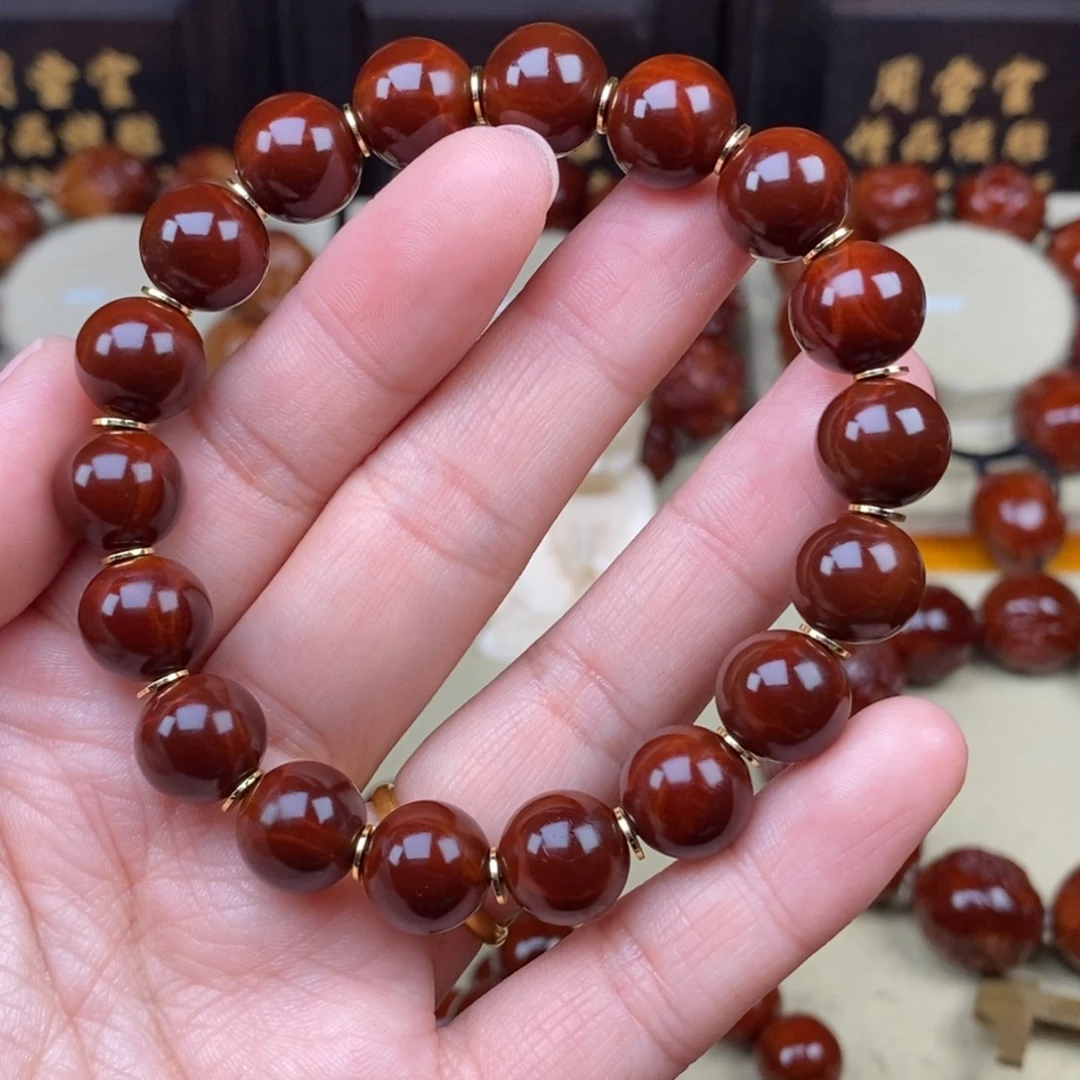 爱***调吊坠橄榄核正圆光珠