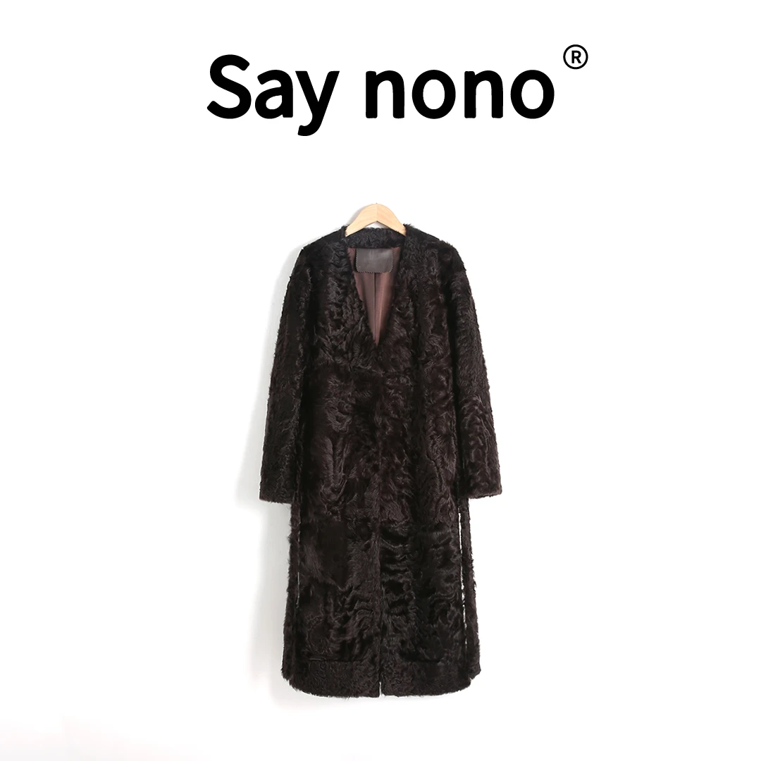 懒猫nono│Saynono 复古风＿象羔高级简约长款外套 /M28500
