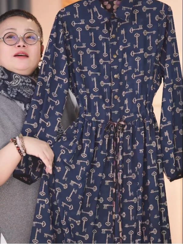 486【蓝色金钥匙】双面高级连衣裙气质春夏季百搭显瘦