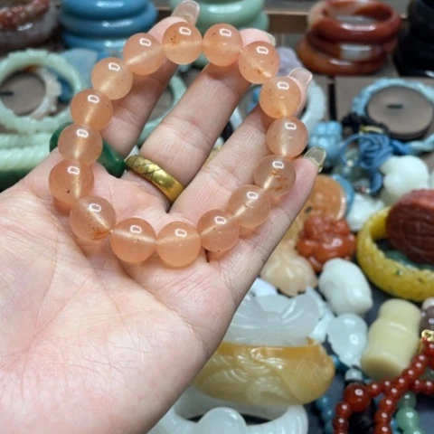 合金石英质玉（黄龙玉）手链