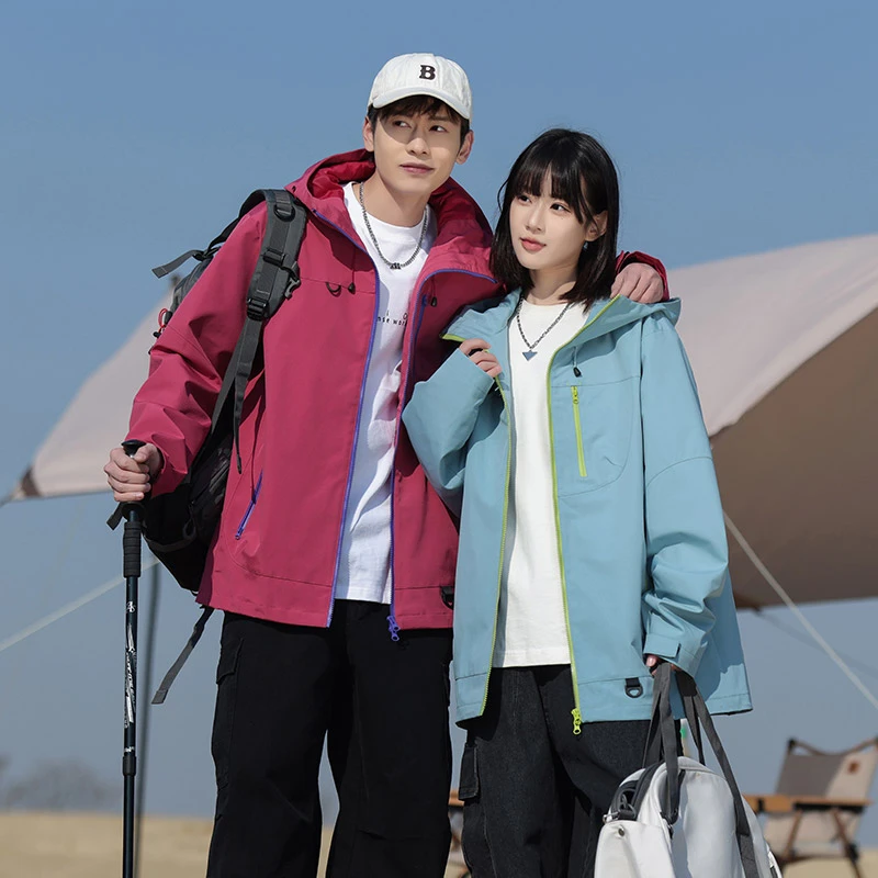 MTVO迈特优硬壳连帽夹克男春秋季新款夹克美式重磅休闲连帽上衣服