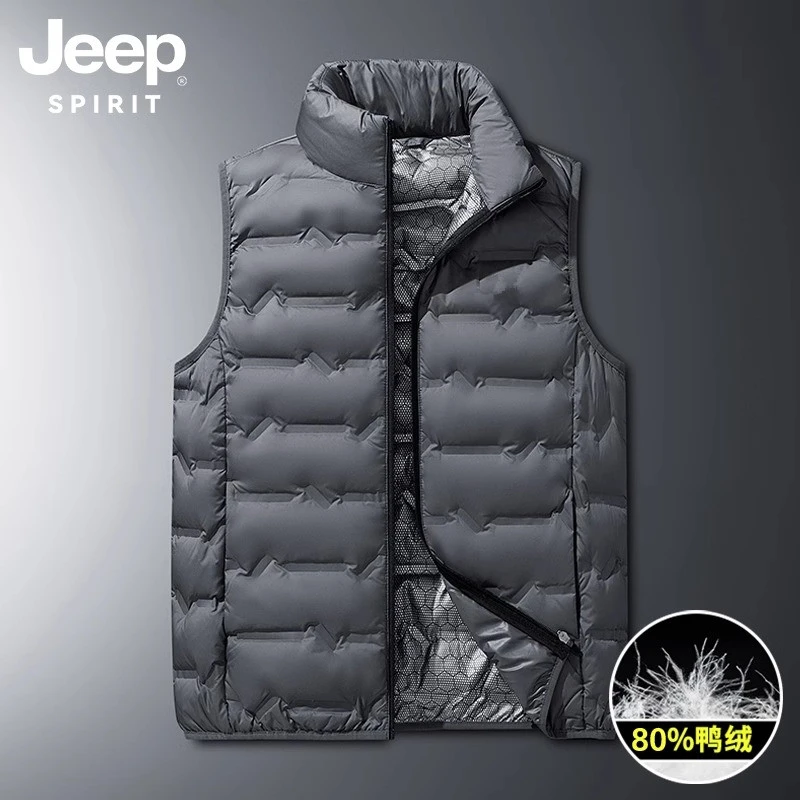 Jeep吉普轻薄羽绒马甲男女冬季户外新款立领坎肩外穿保暖情侣背心
