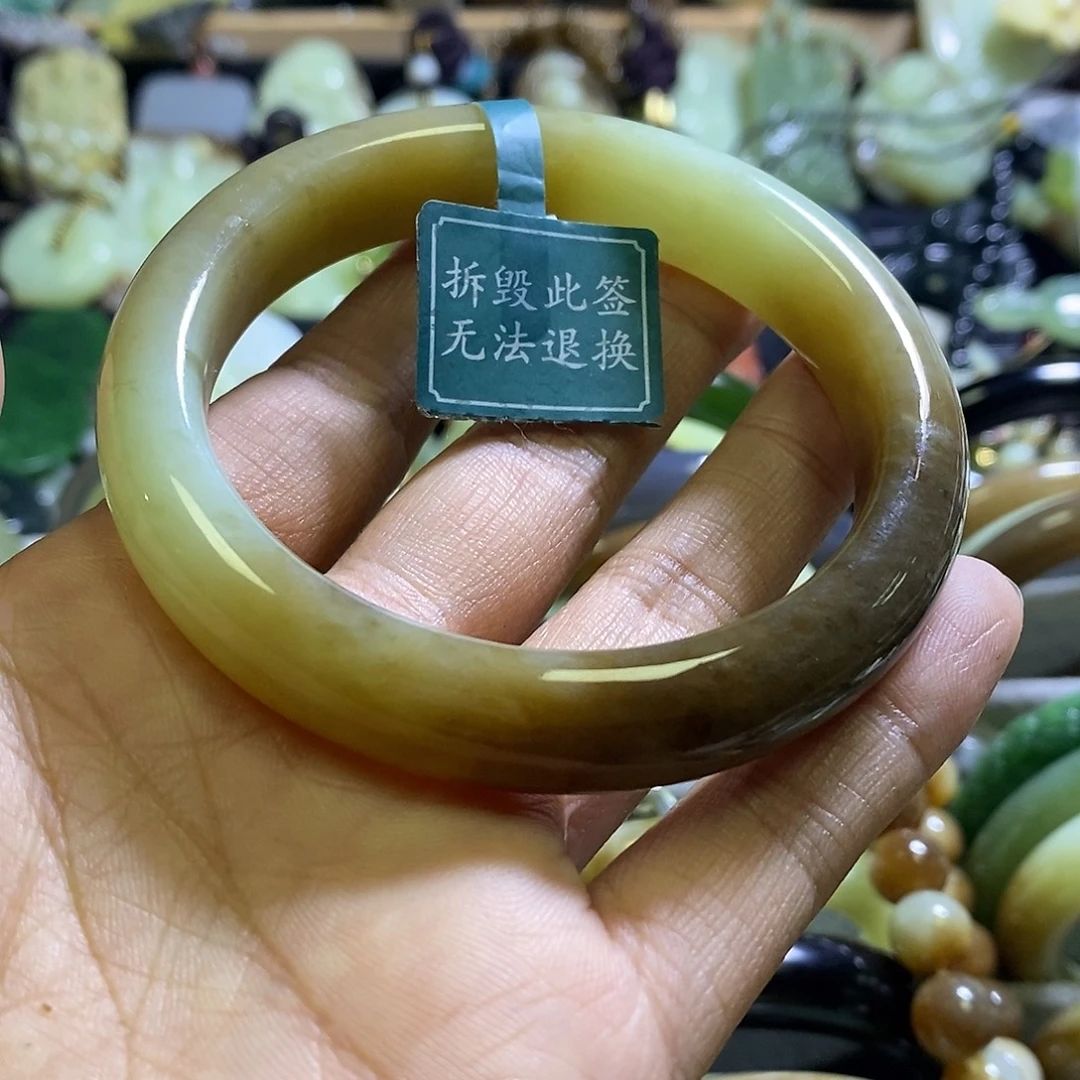 和田玉未镶嵌手镯59-60口径