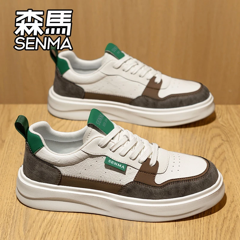森马男鞋2025年春季新款小众设计百搭休闲板鞋厚底时尚男士小白鞋