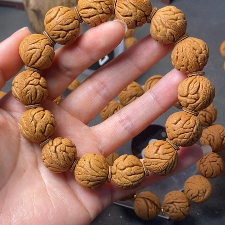 手串文玩核桃秦岭野生龙纹桃核19