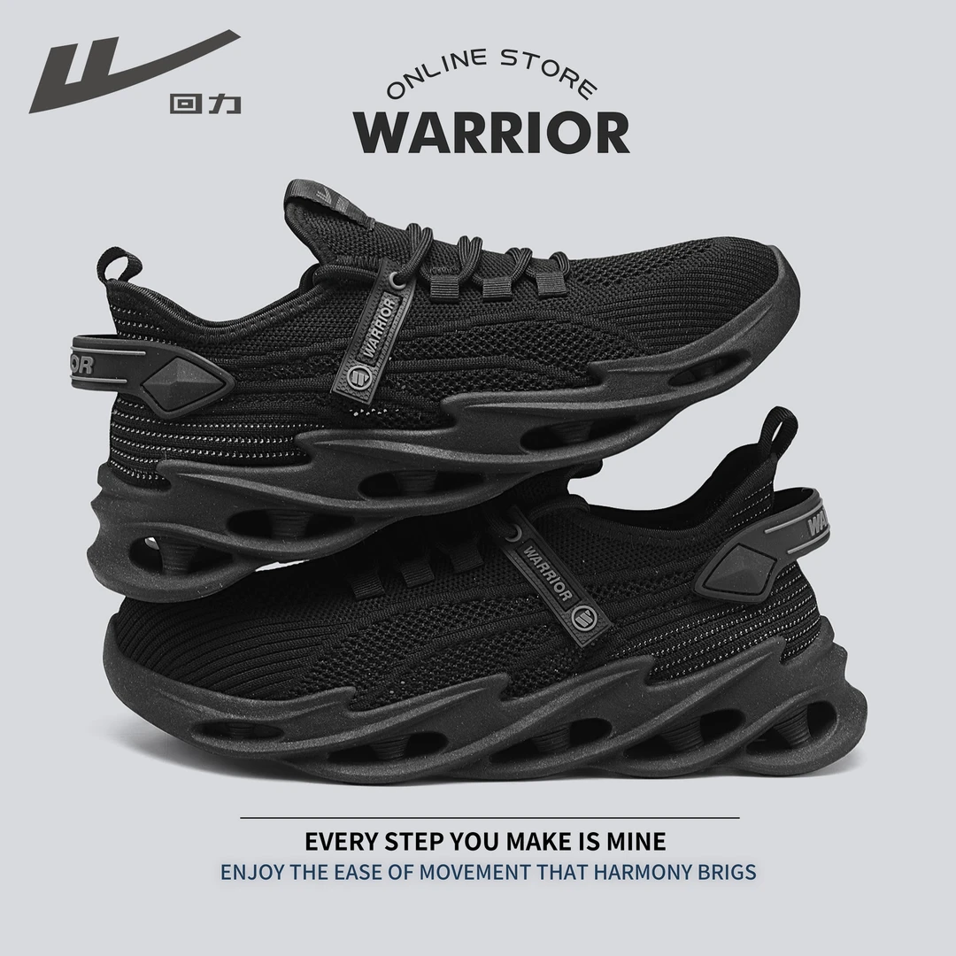 Warrior/回力春季新款男款运动休闲鞋椰子鞋百搭飞织透气减震跑鞋