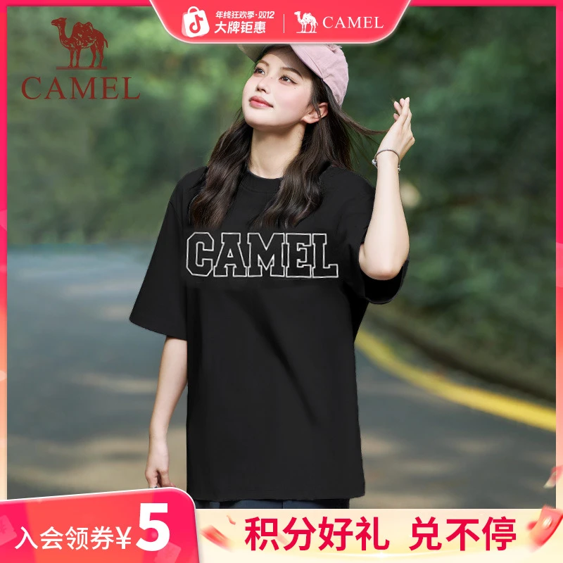 骆驼三防T恤情侣男女款防水防污T神时尚宽松上衣休闲短袖流光风