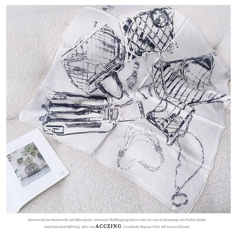 「小香行李」 90cm14姆米台版真丝桑蚕丝丝巾手感方巾