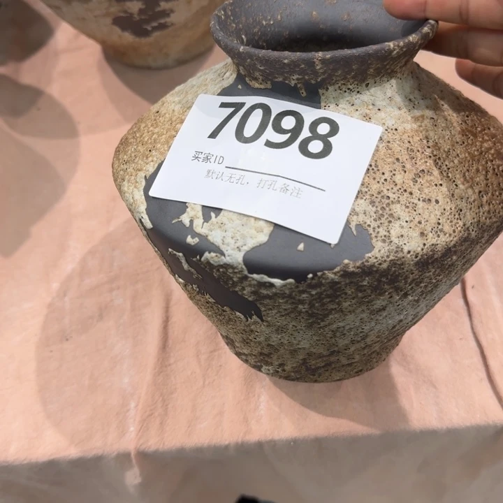 瓷片景德镇高温花器编码7098高17口6默认无孔