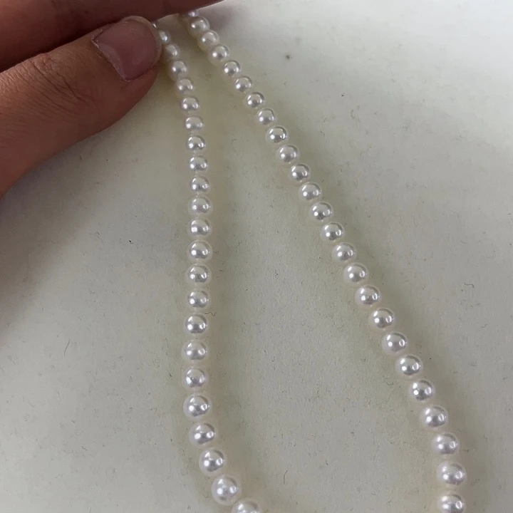 淡水珍珠颈饰银S925镶嵌卡5-6极光白