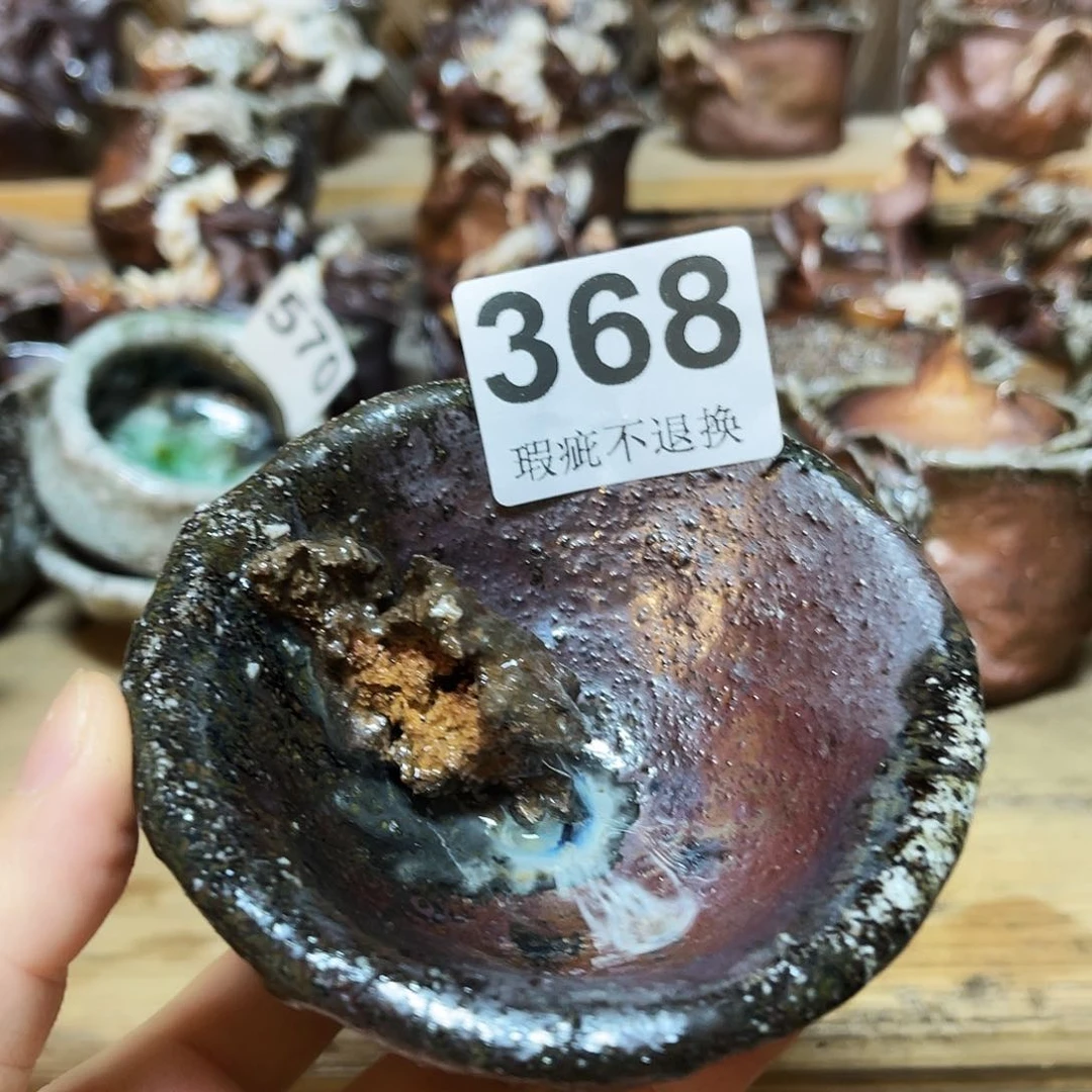杯柴烧粗陶手捏杯微瑕