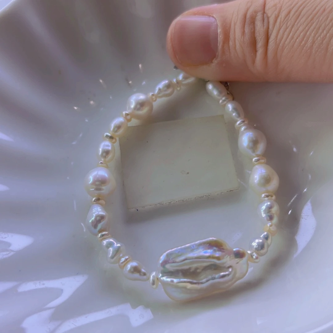 淡水珍珠手绳合金