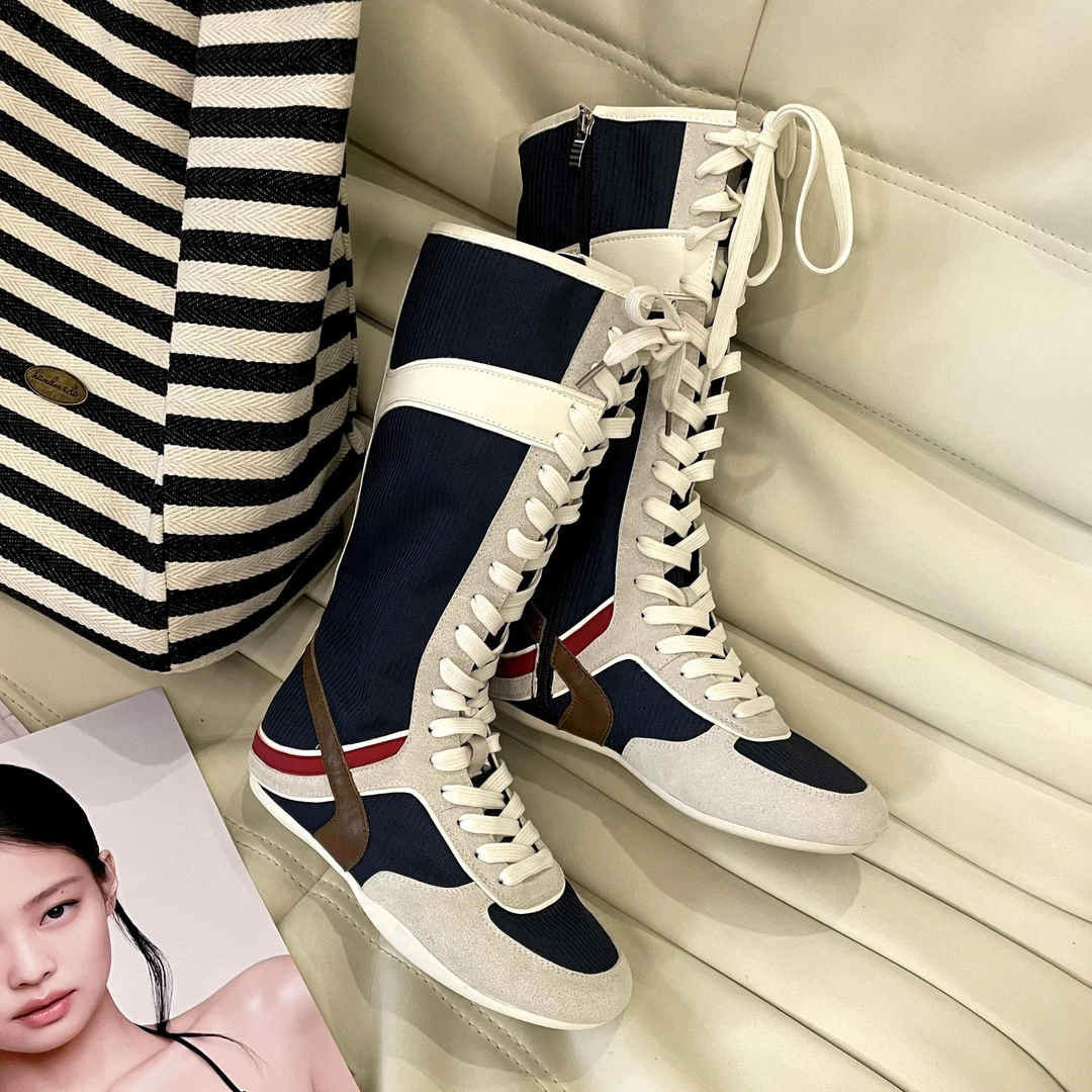 现货丨缪系拳击鞋丨 新款增高长筒靴  旅游徒步运动必备;ECX55291