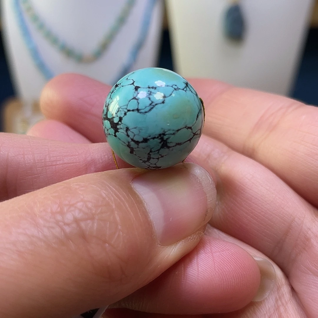 绿松石未镶嵌圆珠18.7咪