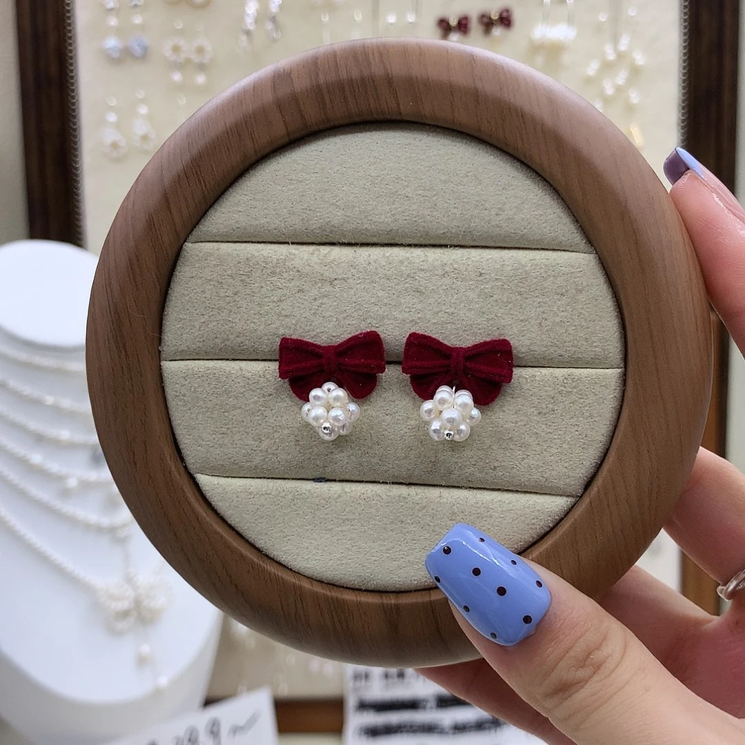 淡水珍珠耳饰银S925镶嵌