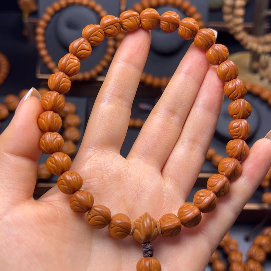 柴***手串桃核野生玉龙脊10