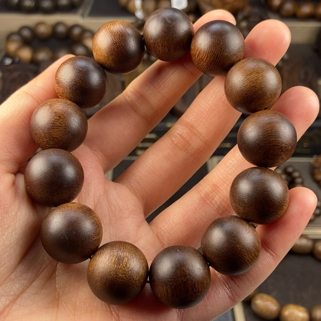 沉香手串道**然越南芽庄白棋楠