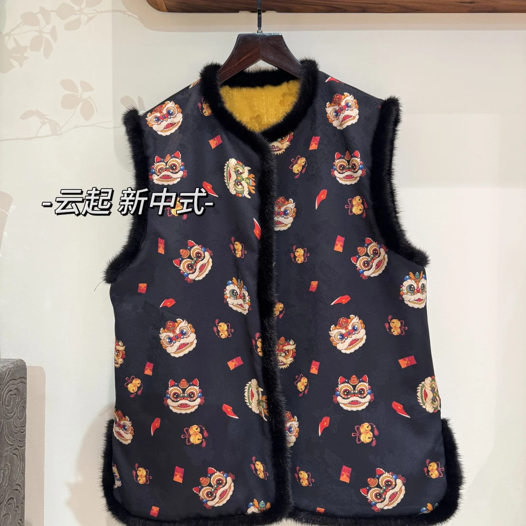 梵境【醒狮】新中式国风双面穿马夹88115