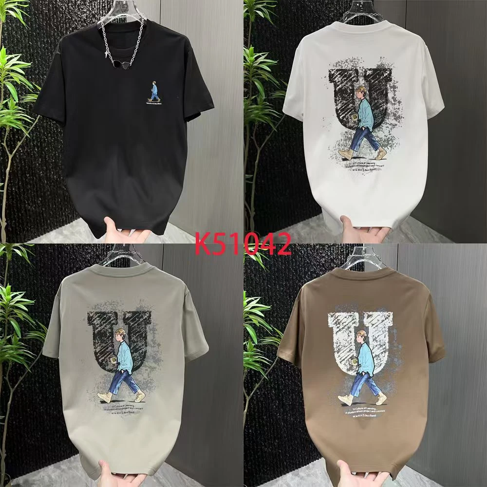 【2025.双面液氨】夏季短袖休闲男士夏季宽松潮流男装ins-K51042