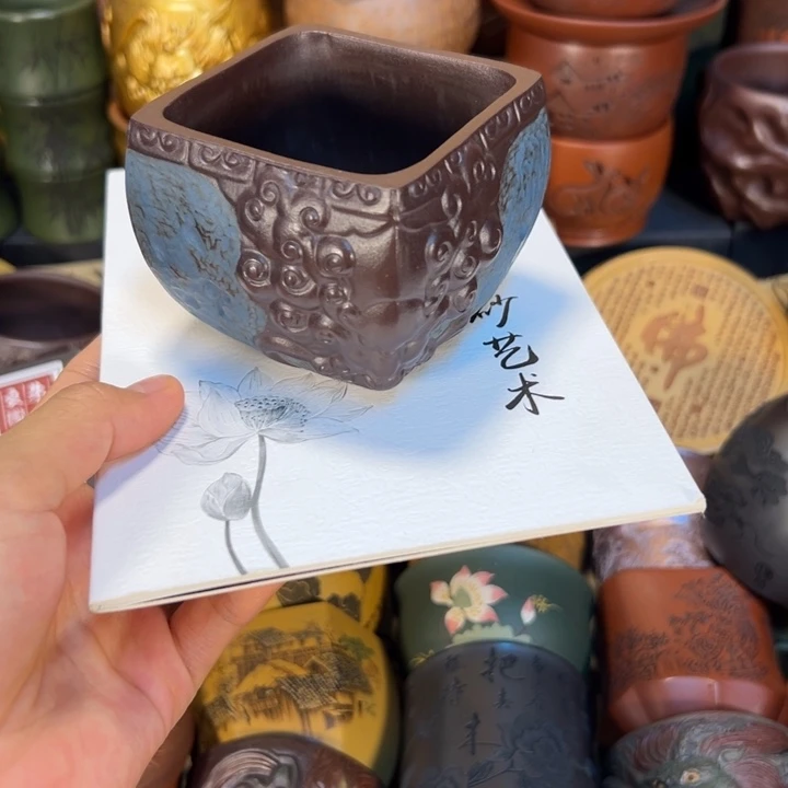 紫砂茶杯宜兴紫砂杯子