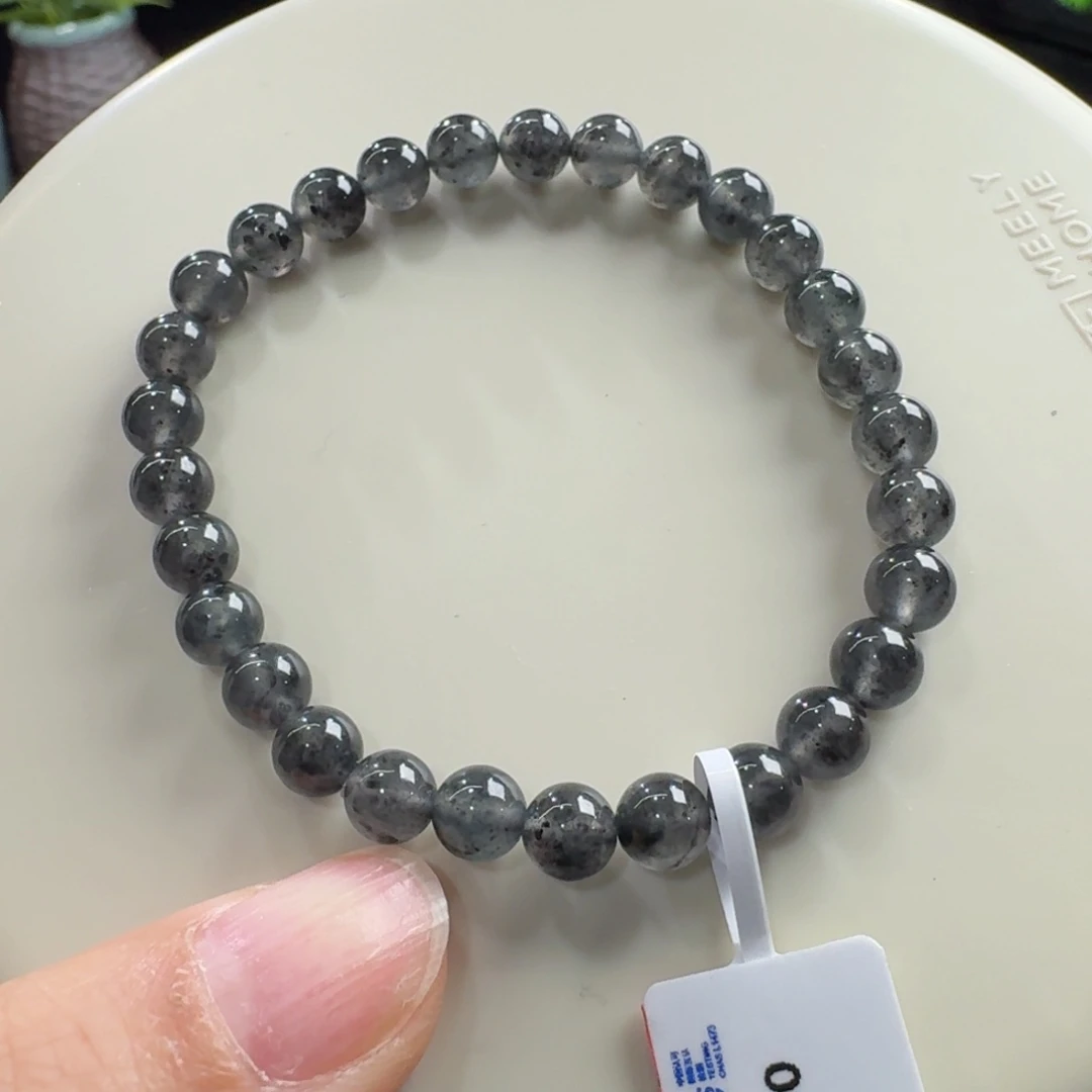 翡翠未镶嵌手链高冰玻乌鸡单圈6mm