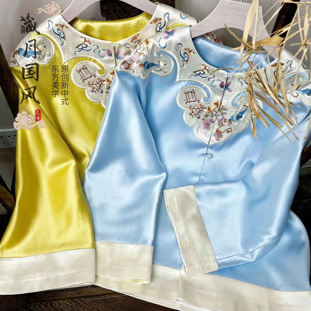 藏月2025国风如意云肩上衣改良唐装醋酸新中式刺绣外套F35017305