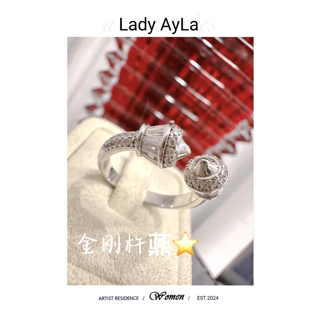 925银合成锆石戒指 宝莲花轻奢时尚指环戒指AL826