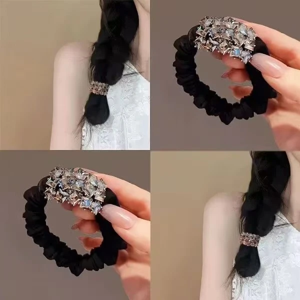 春夏轻奢闪钻发绳女大肠发圈洋气马尾高级感丸子头成人头绳扎头发