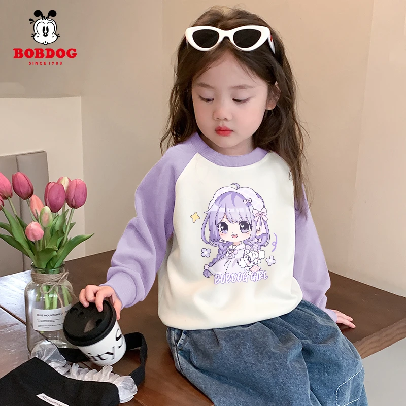 巴布豆卡乐女童卫衣春款2025年新款洋气女童春装舒适透气儿童上衣