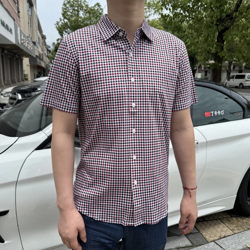 BC932003棉100%短袖衬衫男款2025年夏季新款休闲男士翻领潮流衬衣