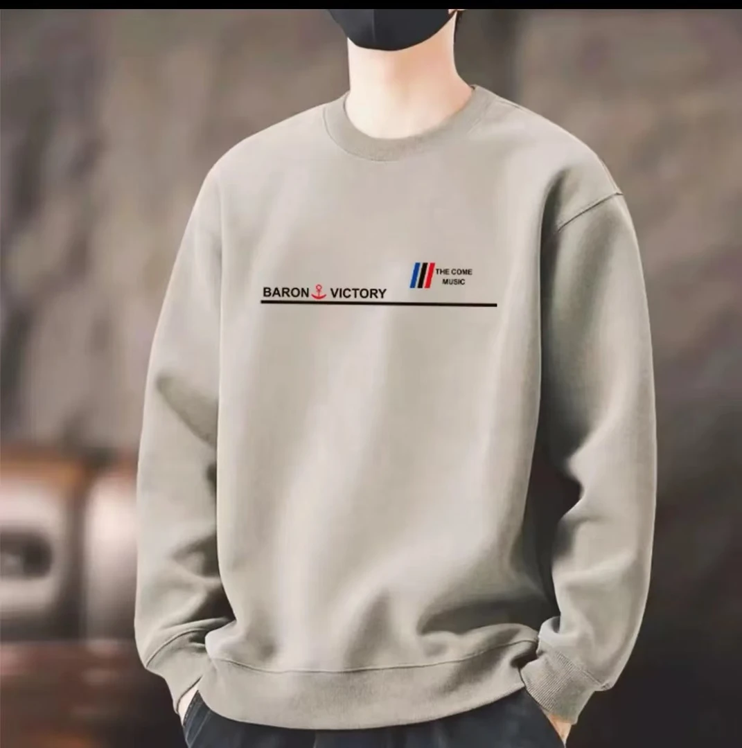 圆领长袖秋季卫衣印花 男士秋冬套头情侣百搭打底宽松潮流春秋