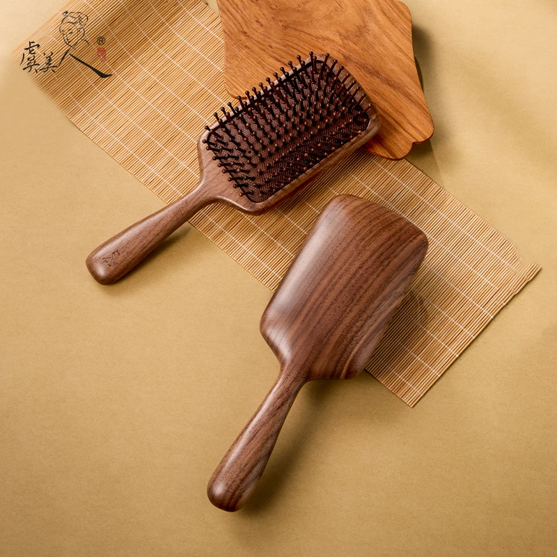 虞美人天然胡桃木气垫梳按摩梳居家便携女士家用顺发母亲节礼物