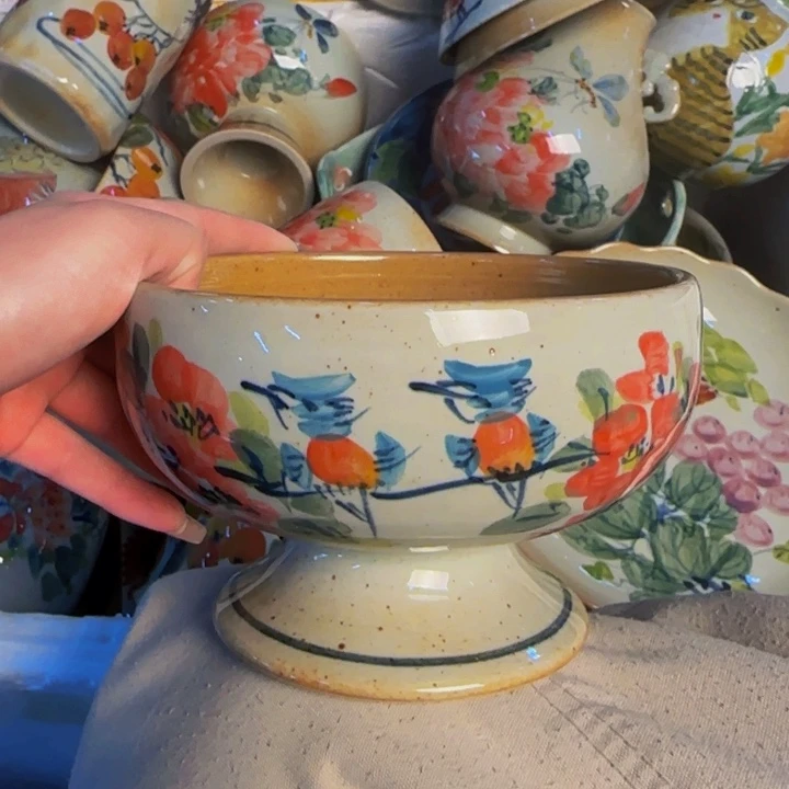 瓷片景德镇陶瓷手工手绘高温釉下瓷