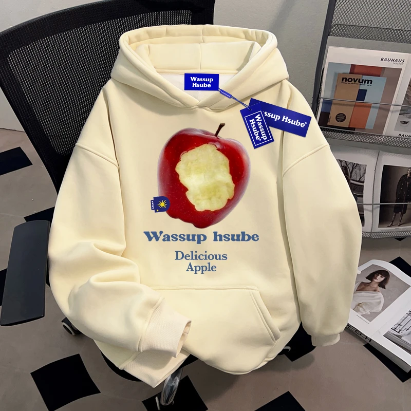 WASSUP HSUBE美式潮流百搭连帽套头卫衣秋冬重磅慵懒宽松情侣上衣
