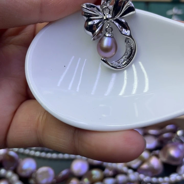 淡水珍珠吊坠(不含链)合金