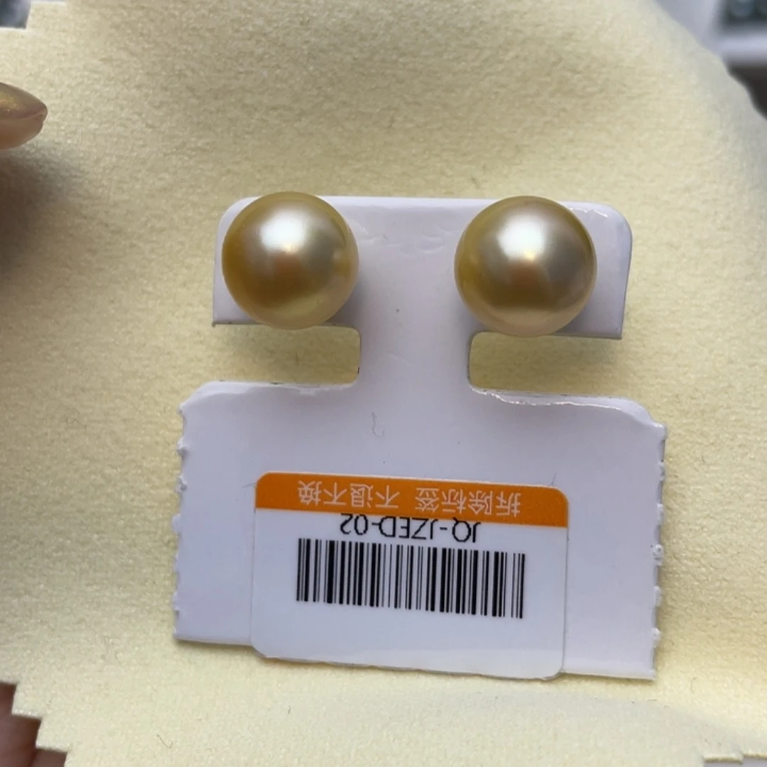 耳饰18K金镶嵌海水珍珠w10