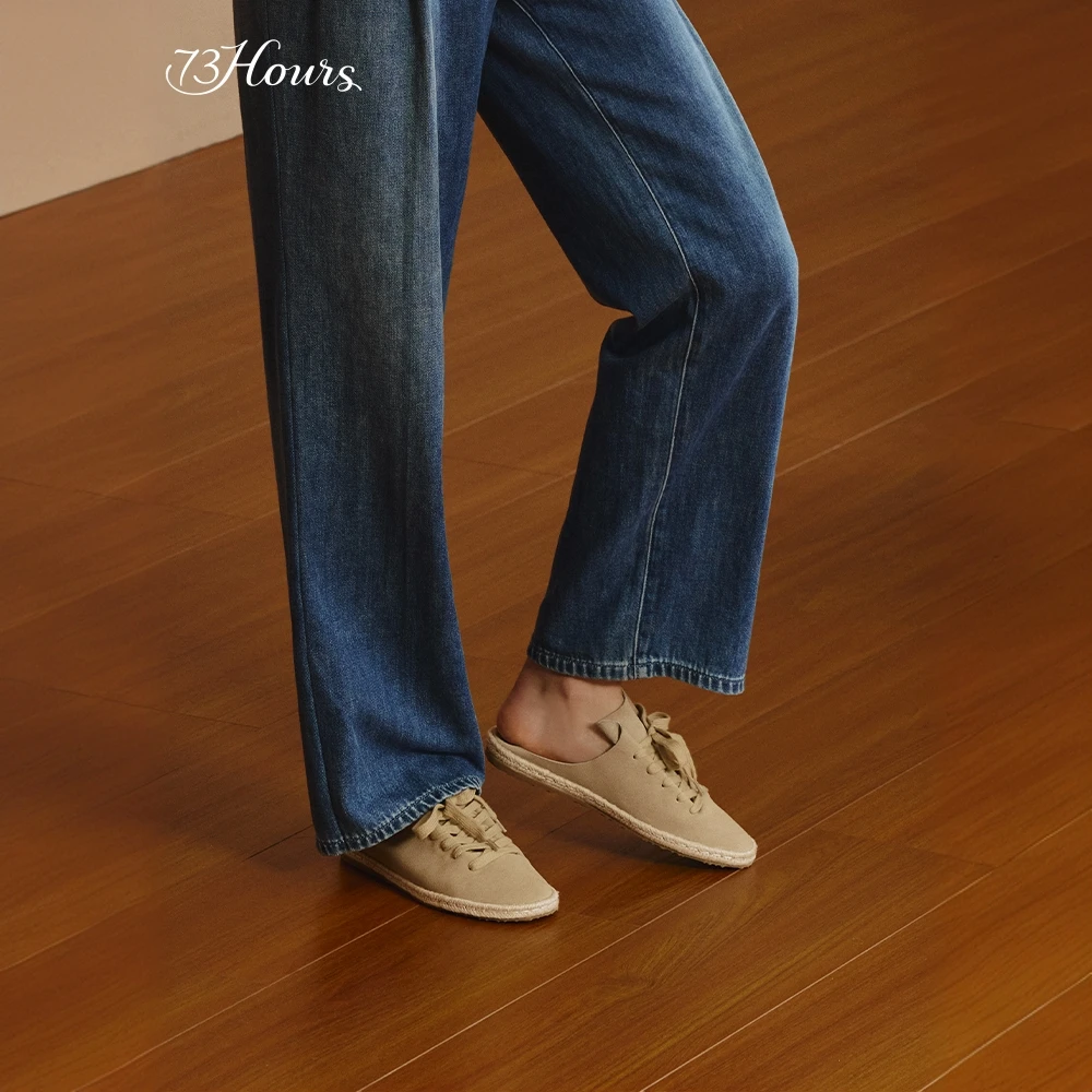 【商城】73hours那不勒斯2025春季新款老钱风穆勒拖休闲鞋女