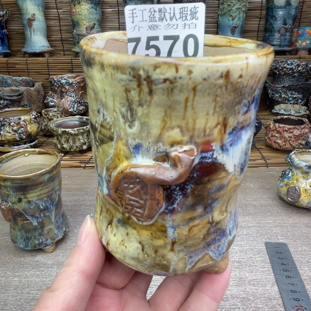 手工花盆默认瑕疵完美者勿拍