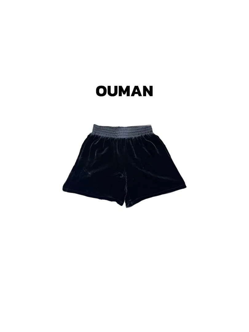 欧漫家【丝绒短裤】 定制丝绒万能腰短裤