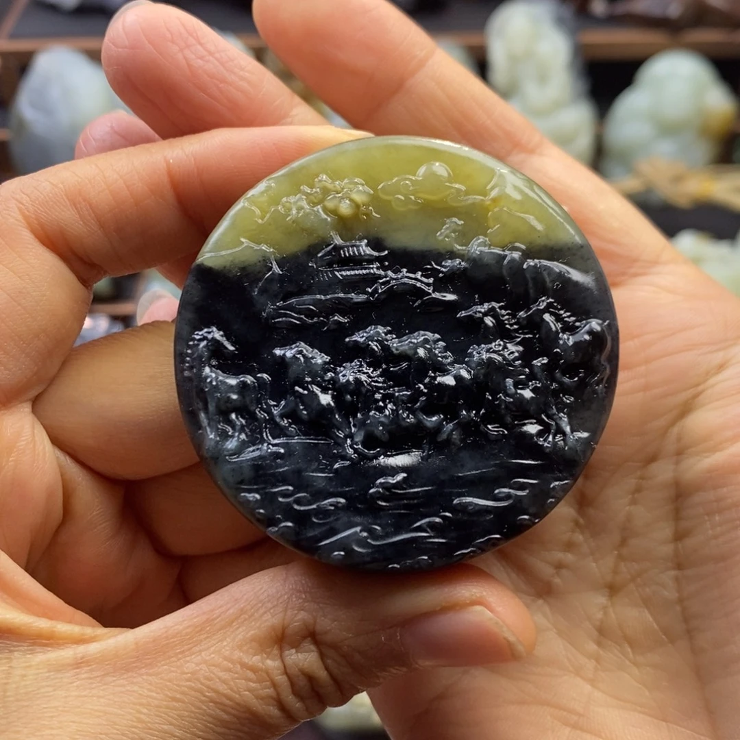 和田玉未镶嵌挂件