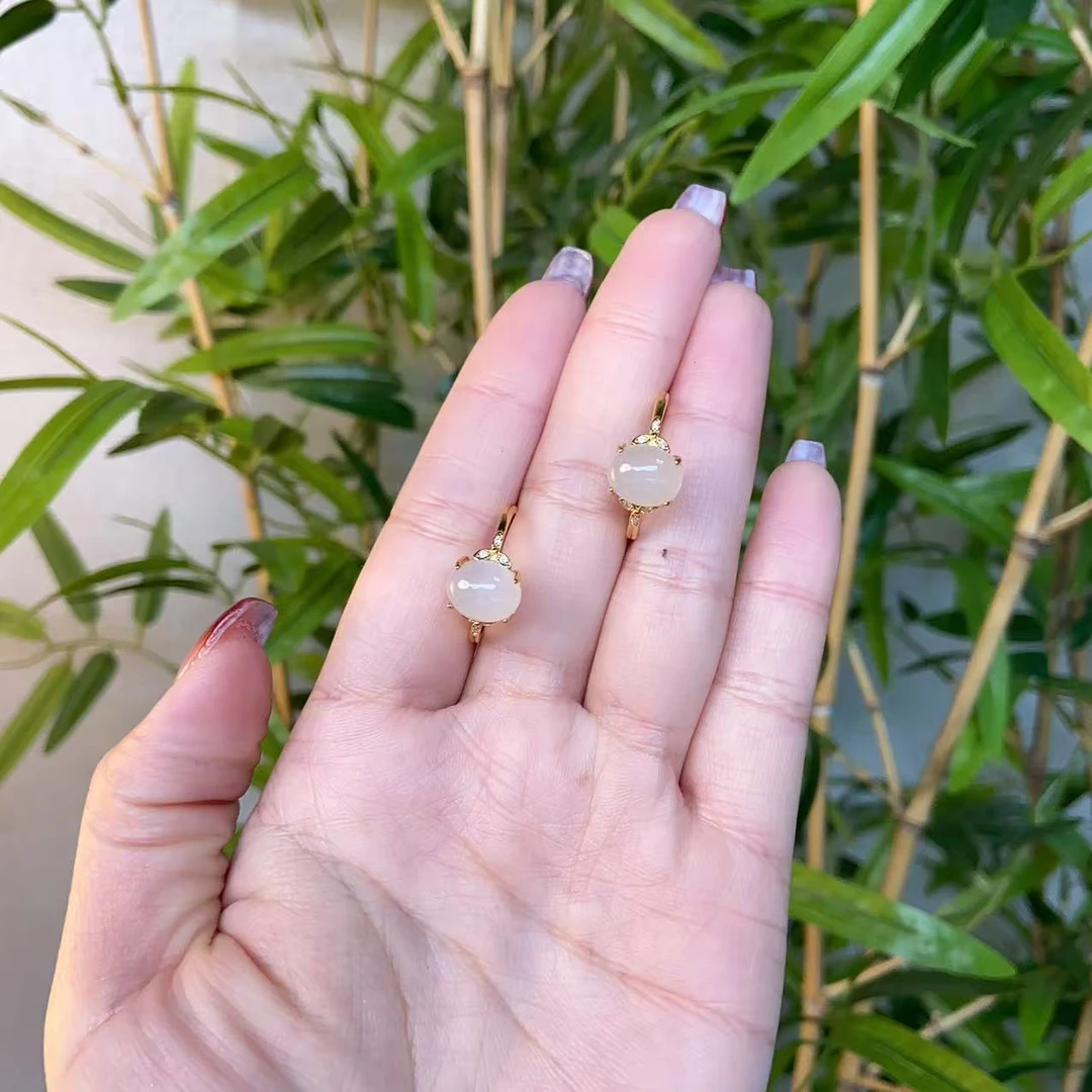 HY 和田玉s925蛋面戒指  HYJZ-059 （多样性发其一）